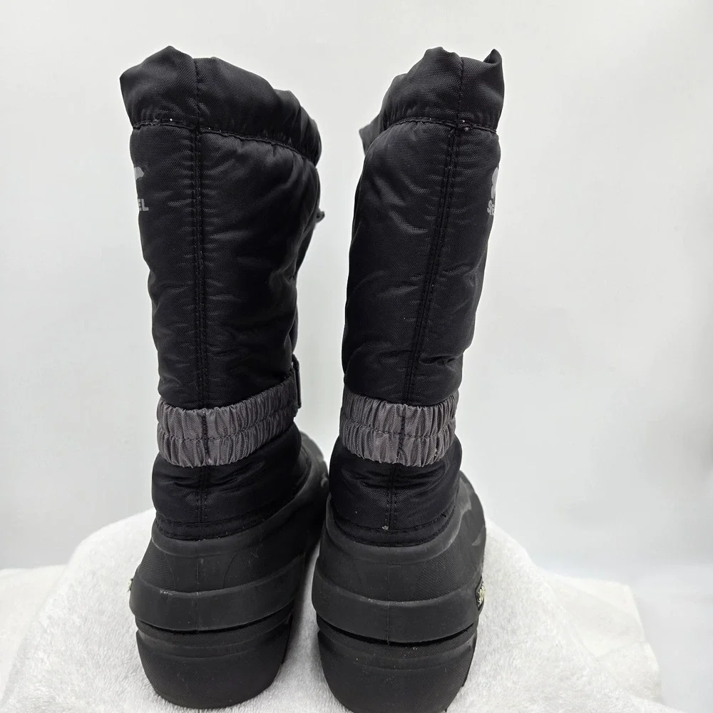 Sorel Flurry Snow Boots Black Waterproof Winter NY1965-016 Mens Size 7 Pull On